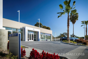 Exterior photography of Allen Hyundai in Laguna Niguel, California designed by Ware Malcomb Architects.